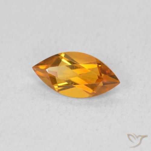 Citrino Dorado naranja intenso natural de 0.53 ct, Marquesa, VVS