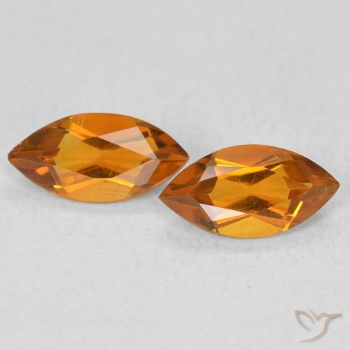 Gemas de Citrino Naranja medio natural de 0.96 ct, Marquesa, VS