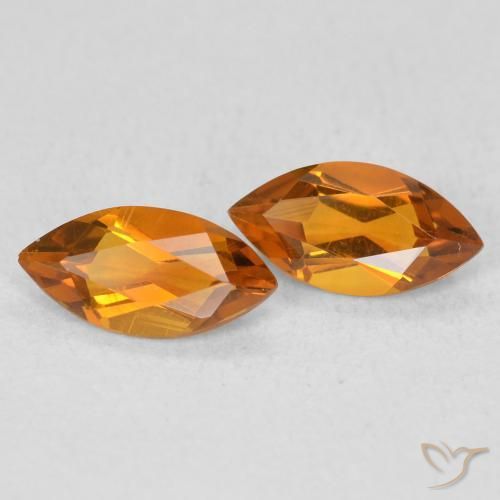 Gemas de Citrino Naranja medio natural de 0.96 ct, Marquesa, VS