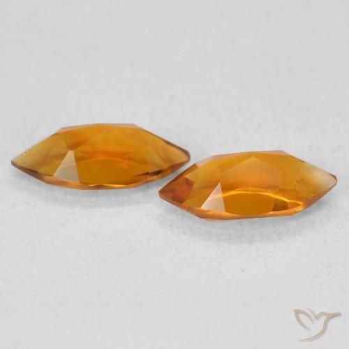 Gemas de Citrino Naranja medio natural de 0.96 ct, Marquesa, VS