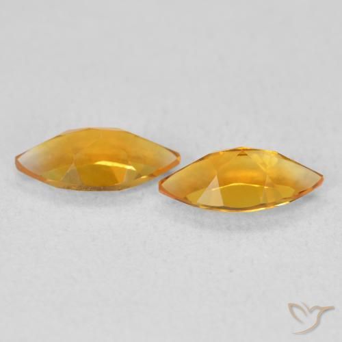Gemas de Citrino Dorado naranja intenso natural de 0.96 ct, Marquesa, VS
