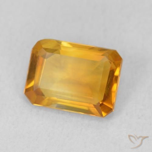 Citrino Dorado-naranja medio natural de 1.11 ct, Corte Octágono / Esmeralda, VVS-VS