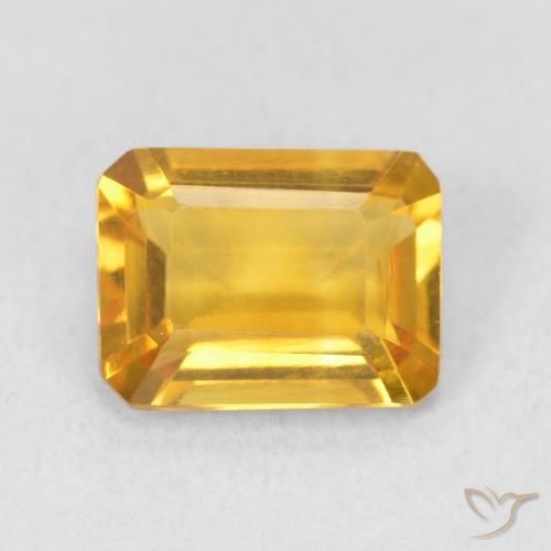 1.44ct Natural Naranja dorado Citrino, corte esmeralda, VVS-VS
