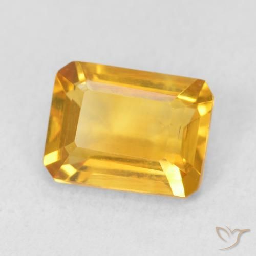 Citrino Naranja dorado natural de 1.44 ct, Corte Octágono / Esmeralda, VVS-VS