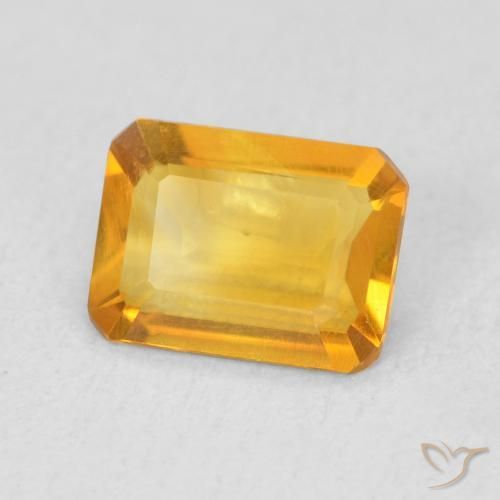 Citrino Dorado medio natural de 1.07 ct, Corte Octágono / Esmeralda, VVS-VS