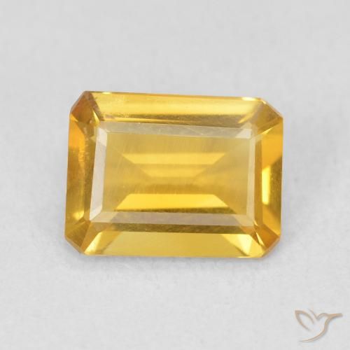 1.14ct Natural Dorado claro Citrino, corte esmeralda, VS