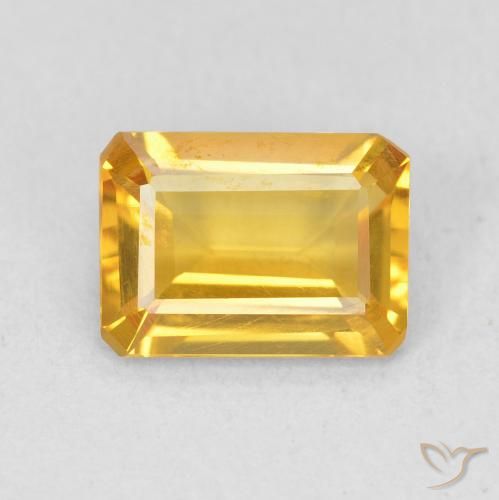 1.17ct Natural Dorado claro Citrino, corte esmeralda, VVS-VS