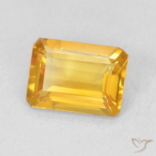 Citrino Dorado claro natural de 1.17 ct, Corte Octágono / Esmeralda, VVS-VS
