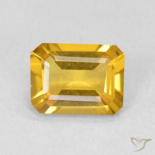 1.16ct Natural Dorado medio Citrino, corte esmeralda, VVS-VS