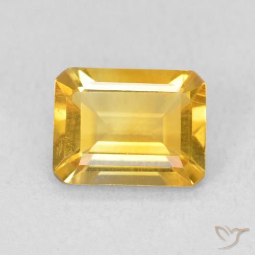 1.21ct Natural Dorado Citrino, corte esmeralda, VS