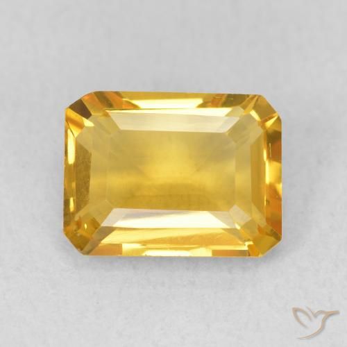 1.51ct Natural Dorado claro Citrino, corte esmeralda, VS