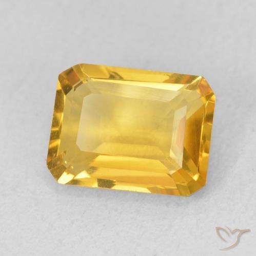 Citrino Dorado claro natural de 1.51 ct, Corte Octágono / Esmeralda, VS