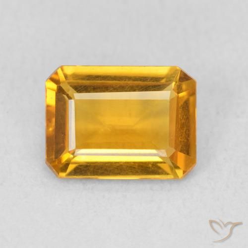 1.10ct Natural Dorado naranja Citrino, corte esmeralda, VS