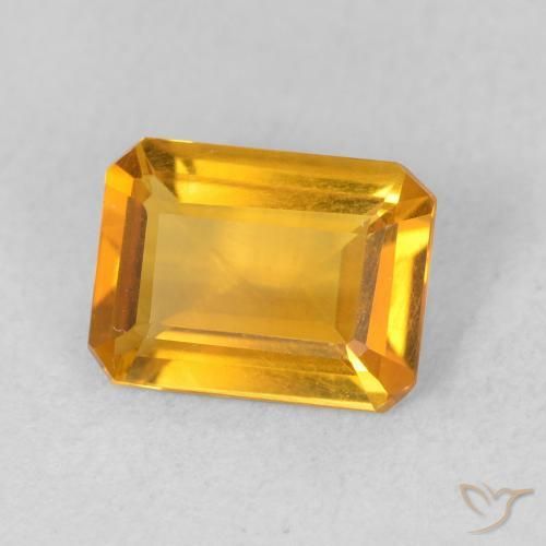 Citrino Dorado naranja natural de 1.10 ct, Corte Octágono / Esmeralda, VS