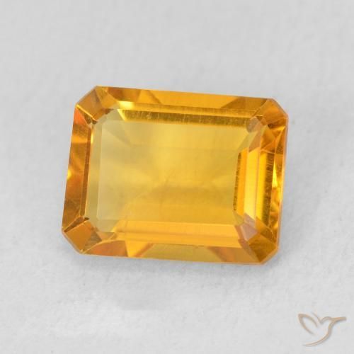 Citrino Dorado-naranja medio natural de 1.40 ct, Corte Octágono / Esmeralda, VS