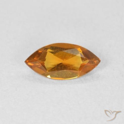 0.43ct Natural Naranja medio Citrino, Marquesa, VVS-VS