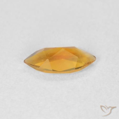 Citrino Naranja medio natural de 0.43 ct, Marquesa, VVS-VS