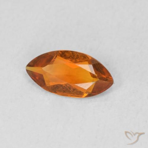Citrino Naranja medio natural de 0.43 ct, Marquesa, VVS-VS