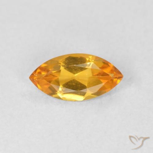 0.44ct Natural Dorado naranja intenso Citrino, Marquesa, VVS-VS