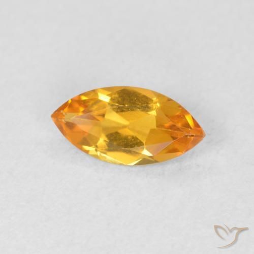 Citrino Dorado naranja intenso natural de 0.44 ct, Marquesa, VVS-VS
