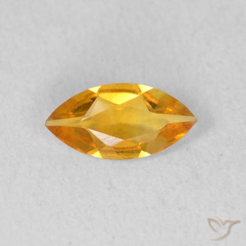 0.42ct Natural Dorado naranja intenso Citrino, Marquesa, VVS-VS