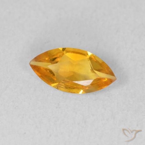 Citrino Dorado naranja intenso natural de 0.42 ct, Marquesa, VVS-VS