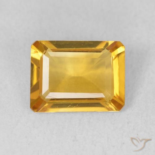 1.21ct Natural Dorado medio Citrino, corte esmeralda, VVS