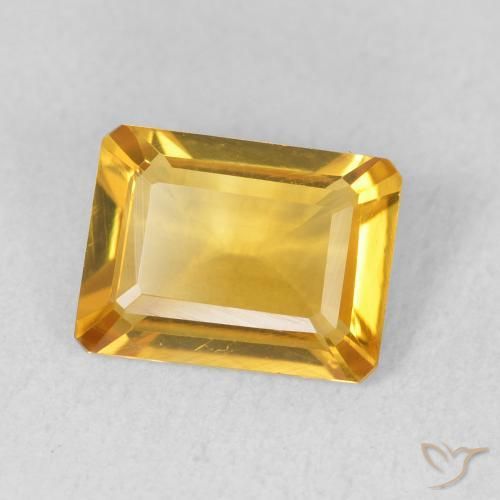 Citrino Dorado medio natural de 1.21 ct, Corte Octágono / Esmeralda, VVS