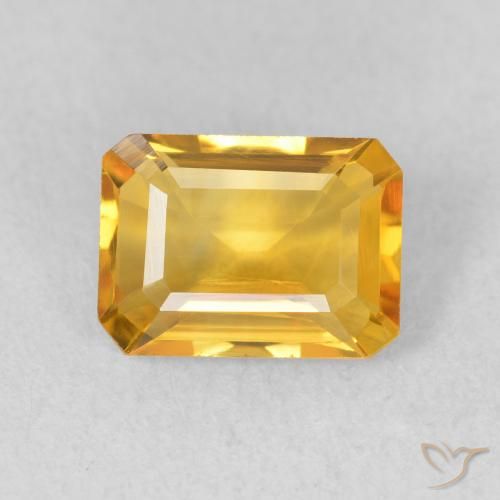 1.35ct Natural Naranja dorado Citrino, corte esmeralda, VVS