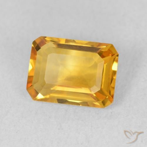Citrino Naranja dorado natural de 1.35 ct, Corte Octágono / Esmeralda, VVS