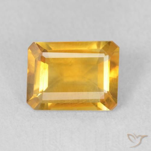 1.22ct Natural Naranja dorado Citrino, corte esmeralda, VS