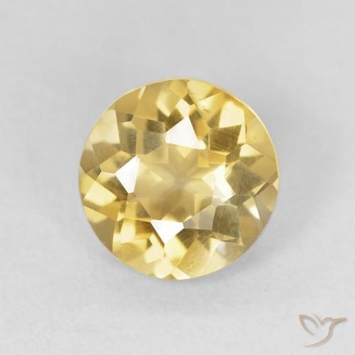 1.47ct Natural Amarillo claro Citrino, Redondo, VS
