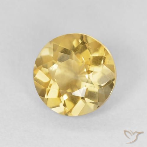 Citrino Amarillo claro natural de 1.47 ct, Redondo, VS
