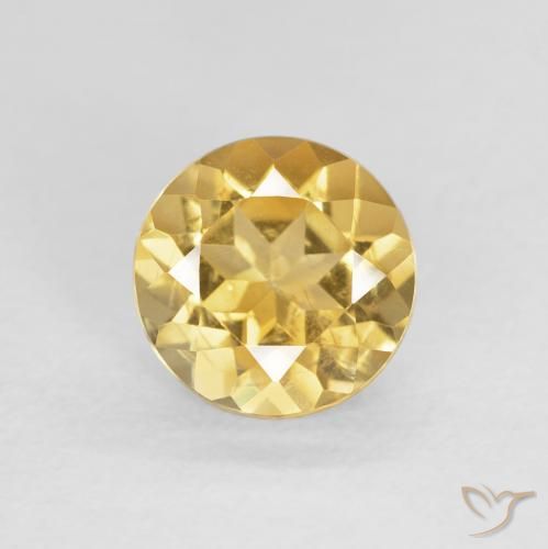 1.17ct Natural Amarillo claro Citrino, Redondo, VS