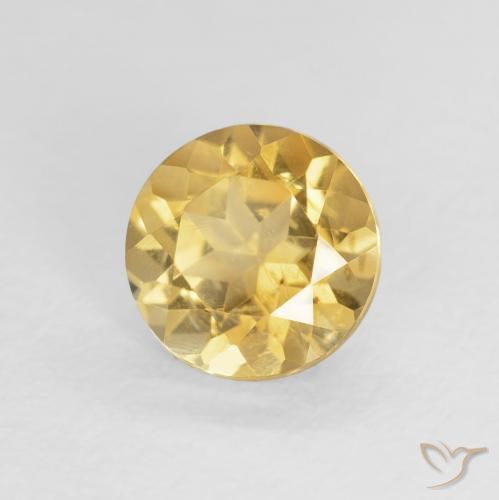Citrino Amarillo claro natural de 1.17 ct, Redondo, VS