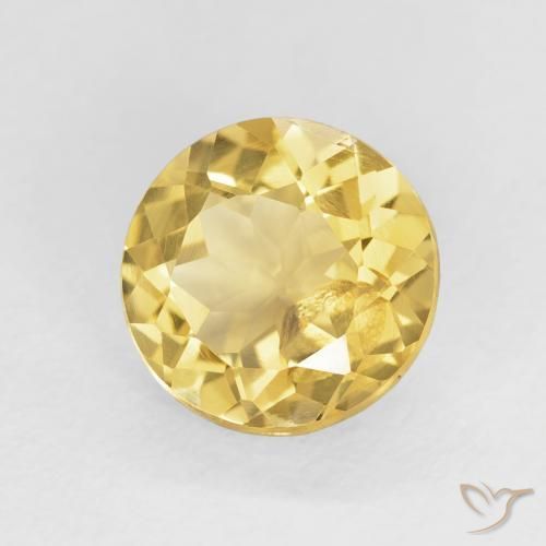 Citrino Amarillo-dorado claro natural de 1.72 ct, Redondo, VS
