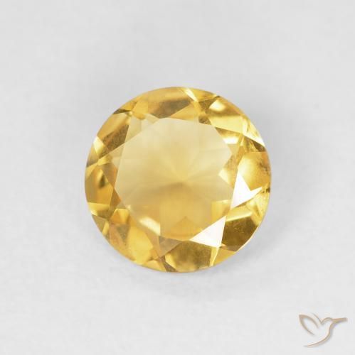 Citrino Oro natural de 0.97 ct, Redondo, VS