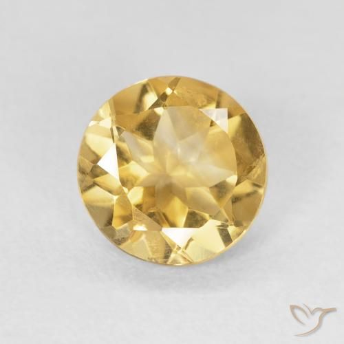 1.02ct Natural Dorado medio Citrino, Redondo, VS
