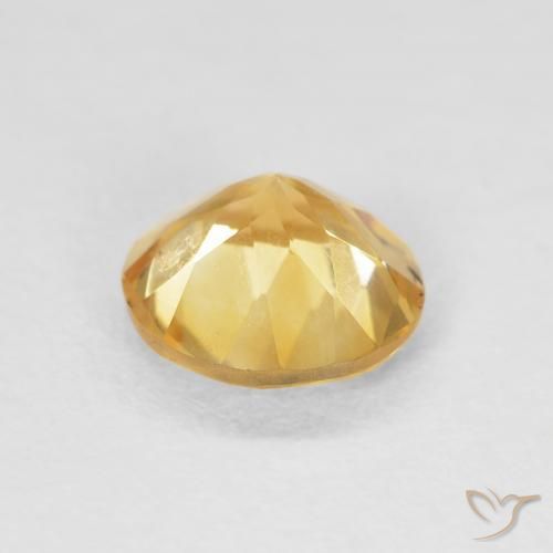Citrino Dorado medio natural de 1.02 ct, Redondo, VS