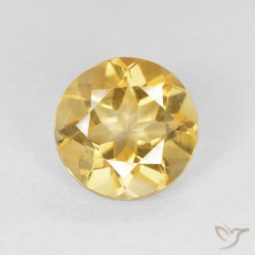 1.56ct Natural Dorado medio Citrino, Redondo, VS