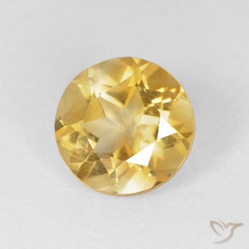 Citrino Dorado medio natural de 1.56 ct, Redondo, VS