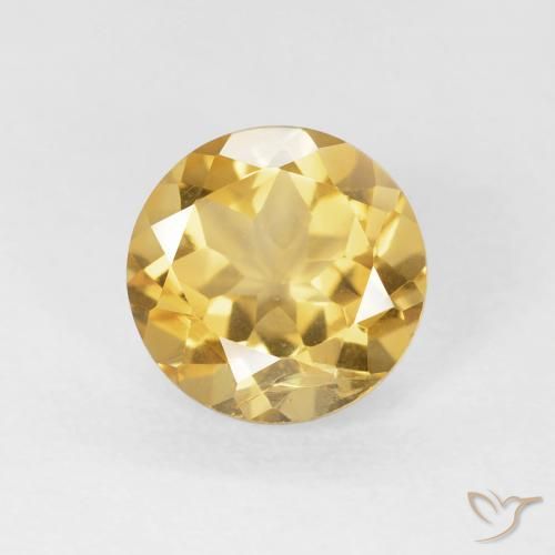 1.74ct Natural Dorado medio Citrino, Redondo, VS