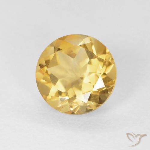 Citrino Dorado medio natural de 1.74 ct, Redondo, VS