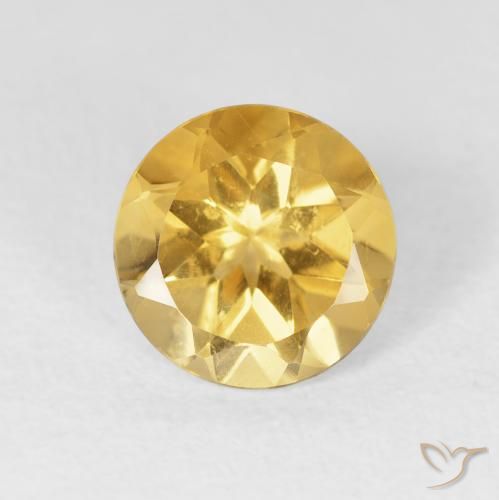 1.76ct Natural Dorado medio Citrino, Redondo, VVS-VS