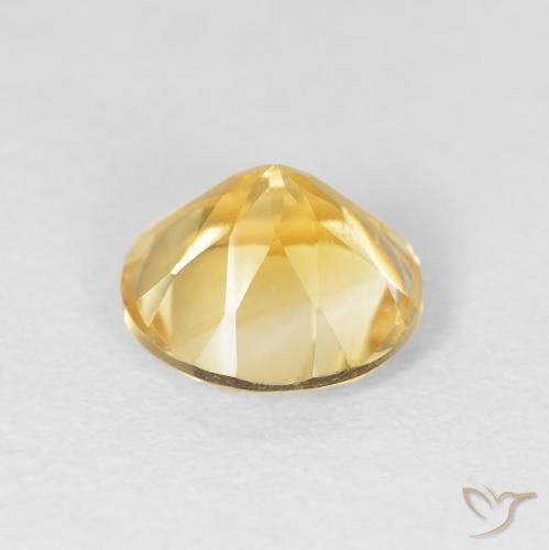 Citrino Dorado medio natural de 1.76 ct, Redondo, VVS-VS