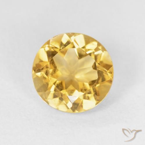 1.86ct Natural Dorado medio Citrino, Redondo, VVS-VS