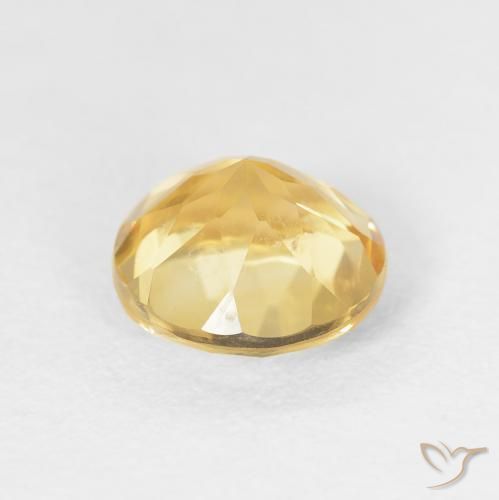 Citrino Dorado medio natural de 1.86 ct, Redondo, VVS-VS