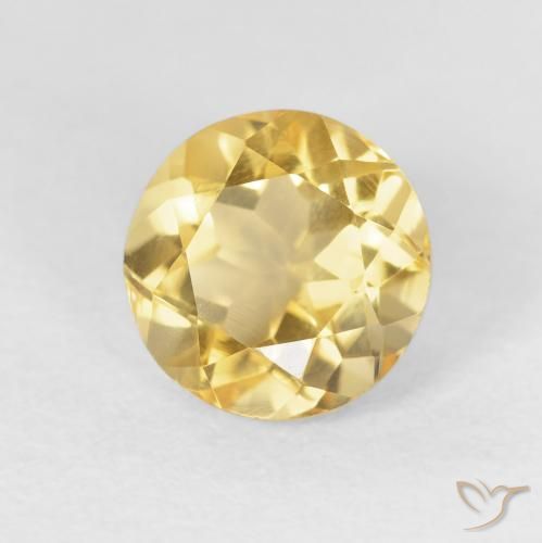 Citrino Oro natural de 2.00 ct, Redondo, VVS-VS