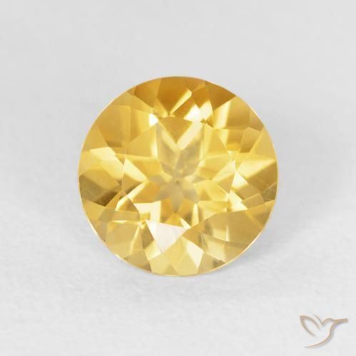 1.77ct Natural Dorado claro Citrino, Redondo, VVS-VS