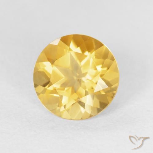 Citrino Dorado claro natural de 1.77 ct, Redondo, VVS-VS